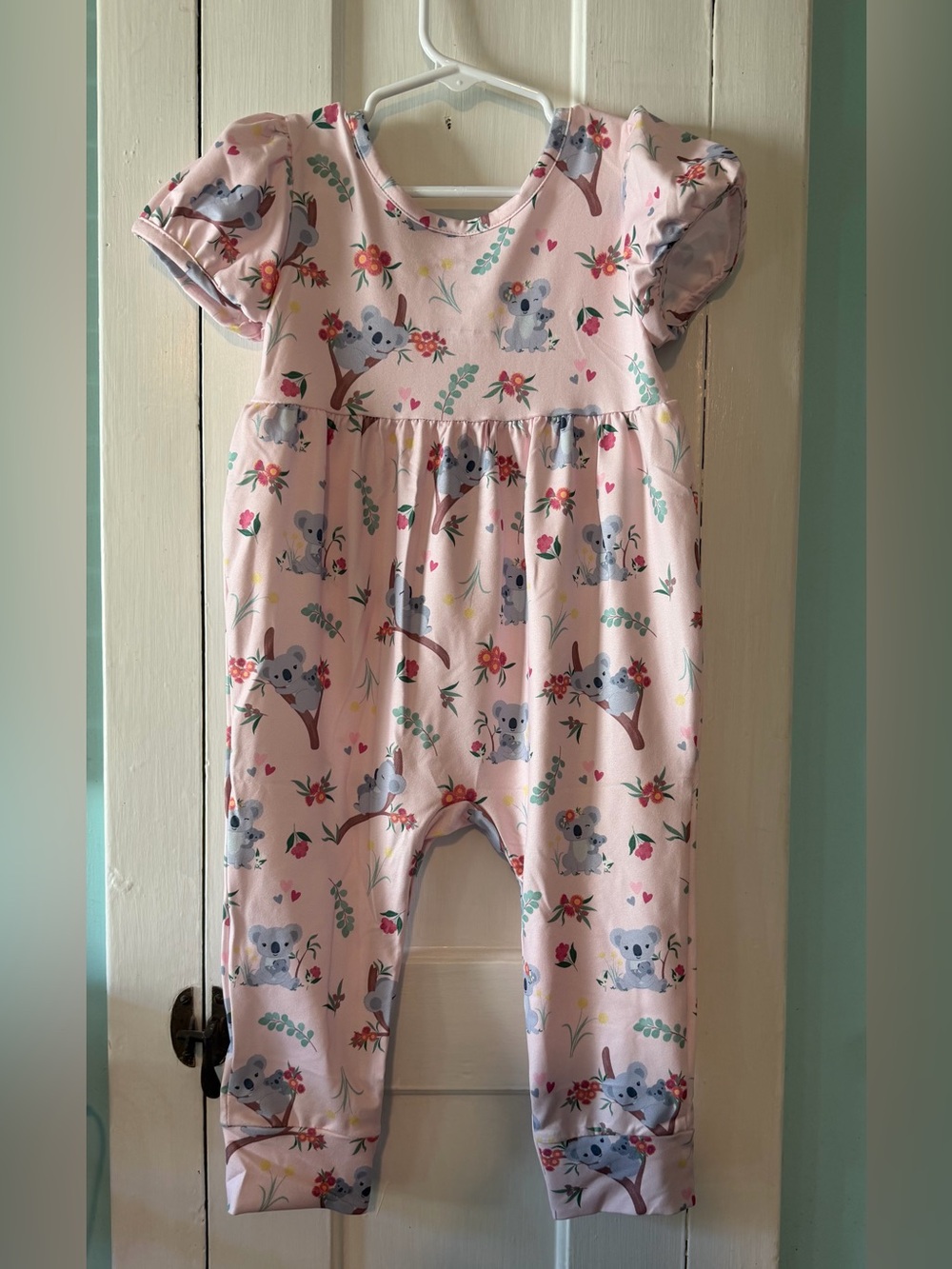 Pete + Lucy Pink Koala Print One-Piece Romper for Toddlers’ Size: 12-18M